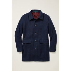 Bonobos Heritage Collection English Tweed Car Coat Blue Plaid Men’s Size L